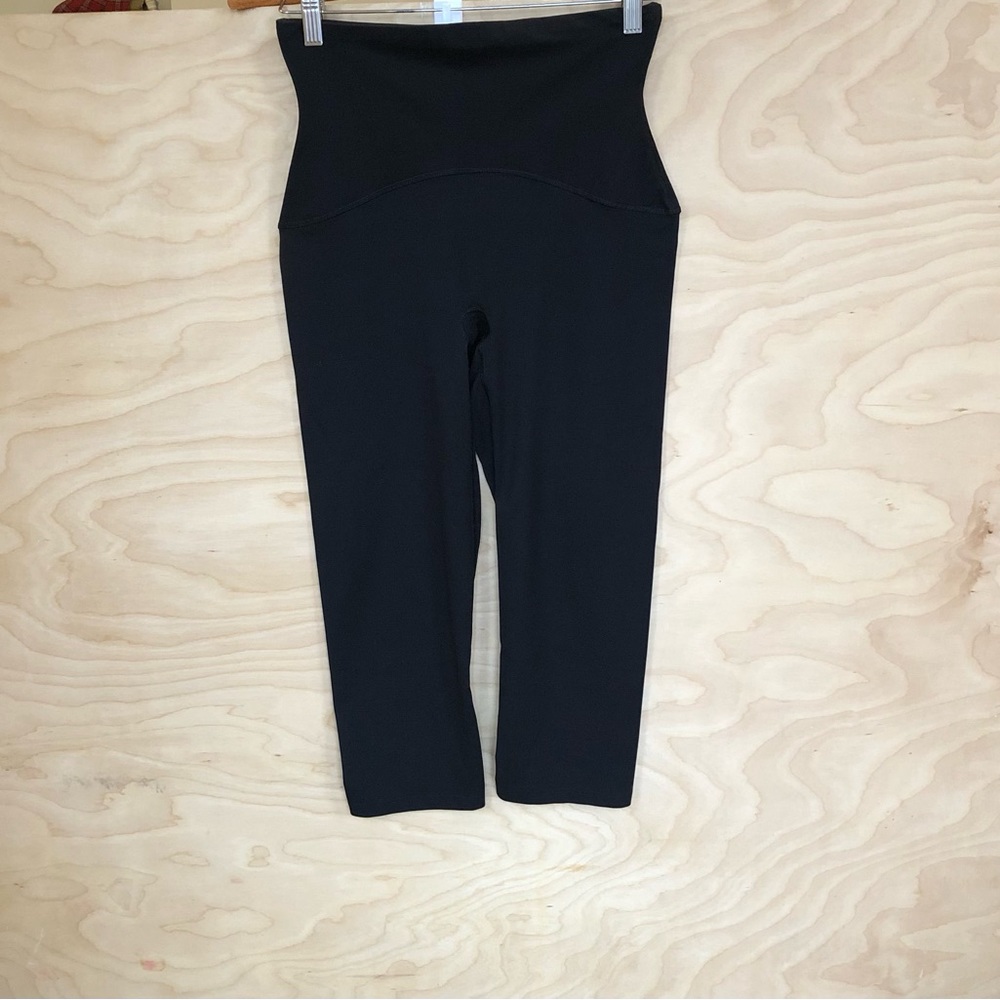 Spanx Black Crop Leggings High Waist Stretch Womens Size XL/TG.